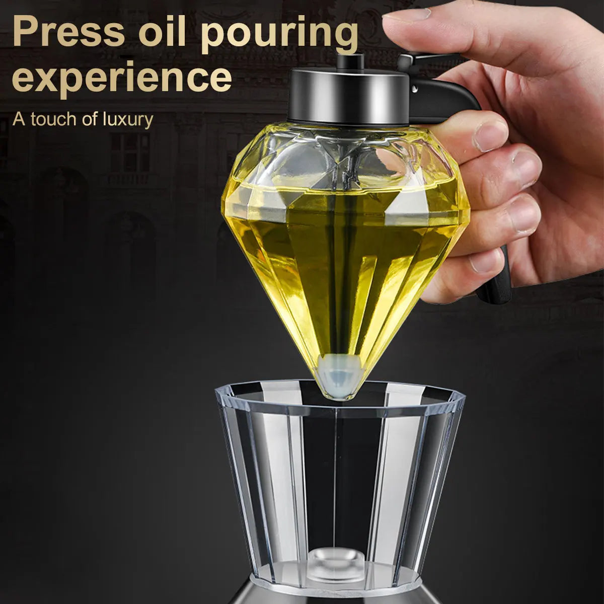 200ml Honey Dispenser Diamond Shaped Glass Oil Dispenser (40% Off - applied at the checkout)