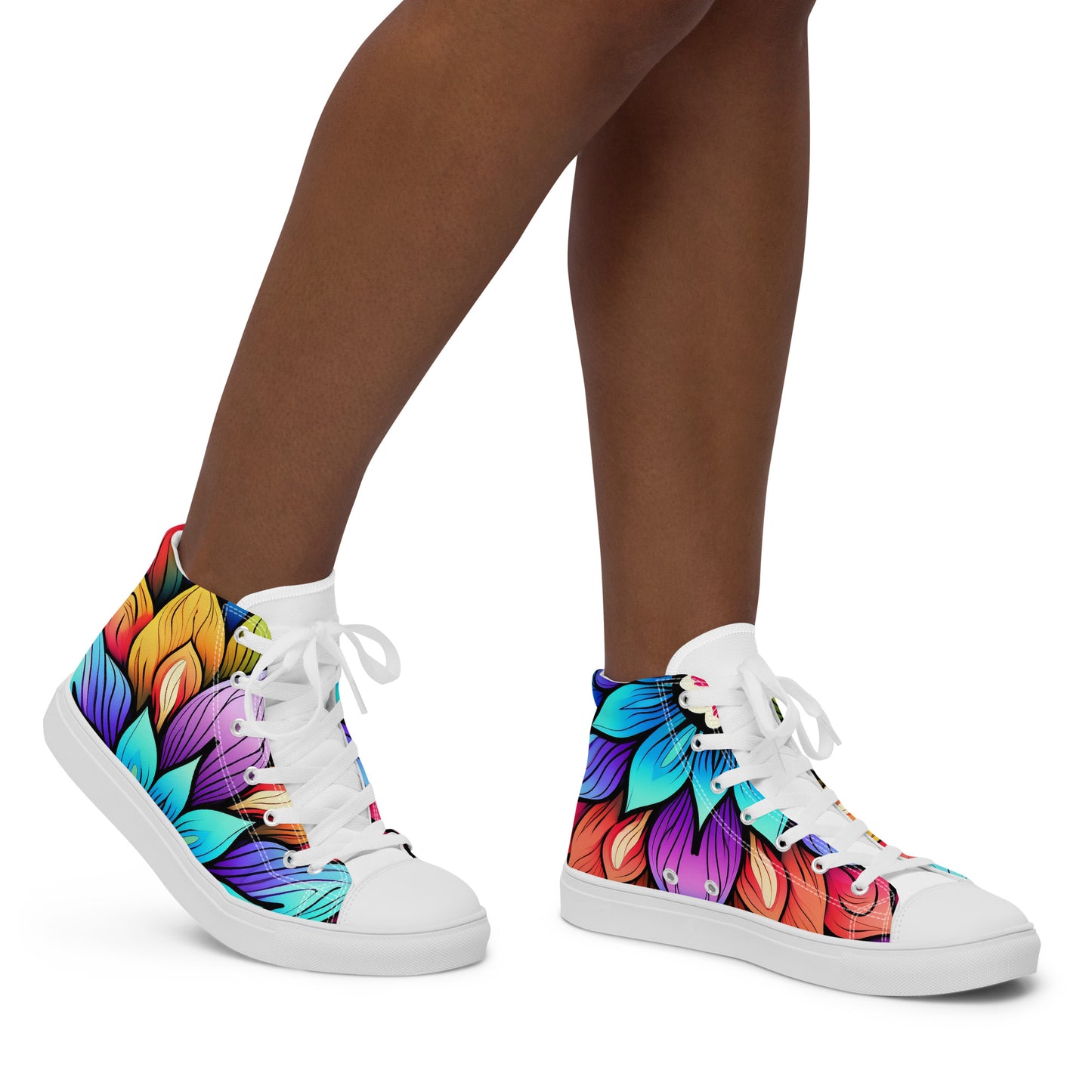 Women’s high top canvas shoes with floral design