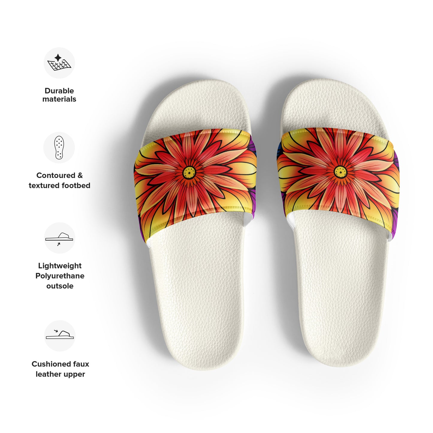 Women's slides - floral design